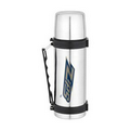 3-in-1 Stainless Steel Thermal Bottle w/ 2 Cups & Carry Handle (33 Oz.)